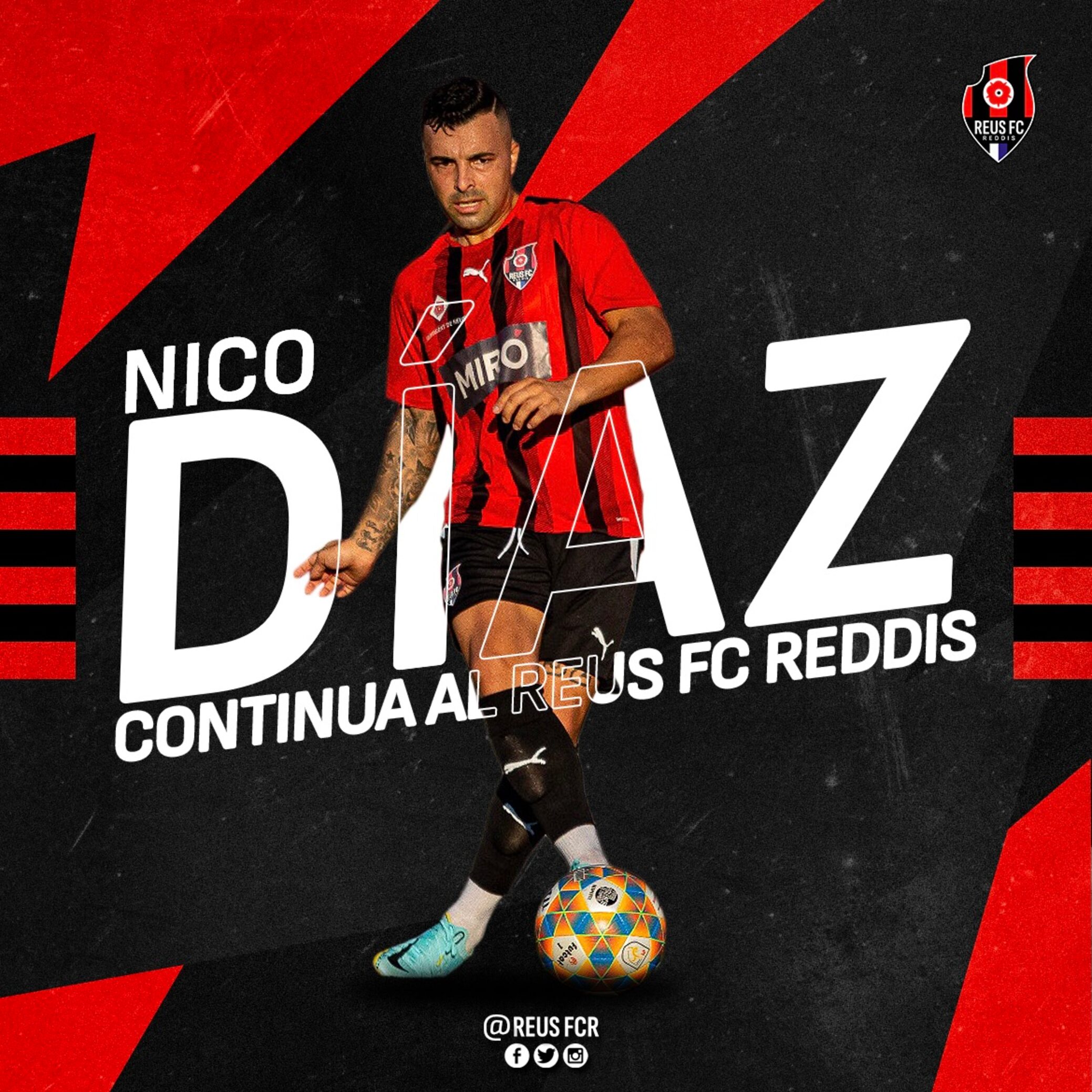 Nico Díaz renova amb el Reus FC Reddis