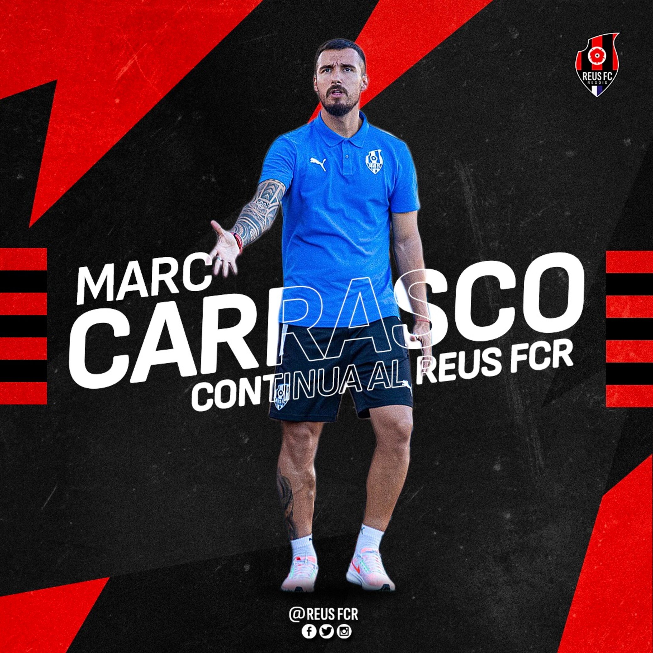 Marc Carrasco renova com a tècnic del Reus FC Reddis