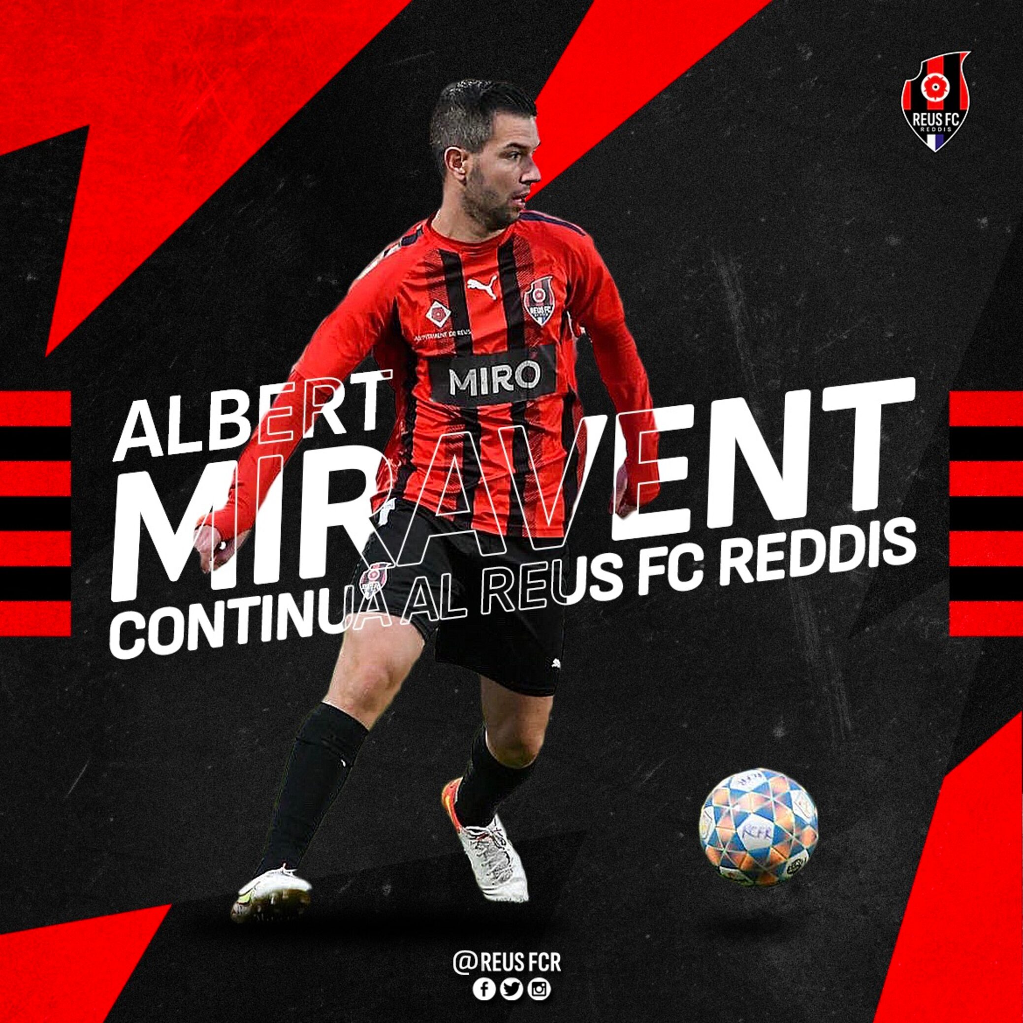 Albert Miravent renova amb el Reus FC Reddis